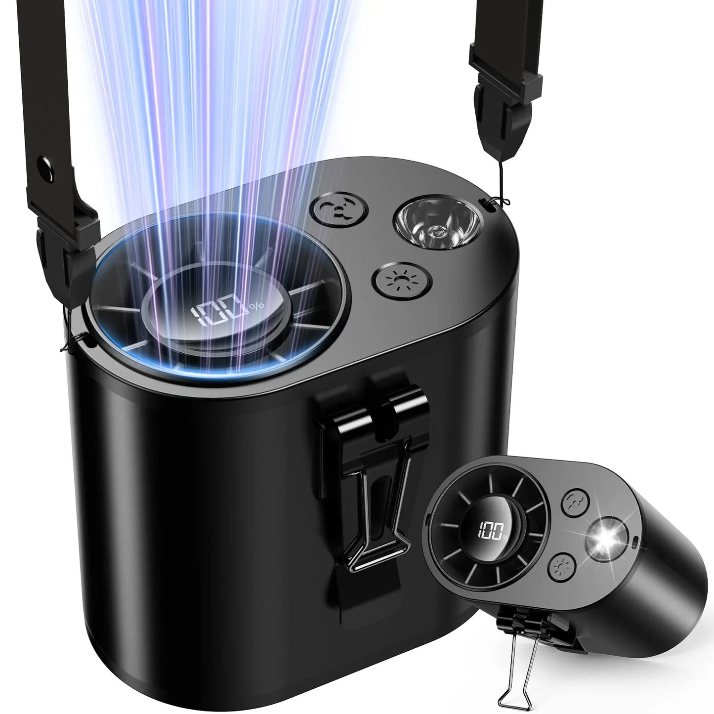 C & O™ Portable Waist Fan Upgraded 10 Speeds Personal Fan 20000mAh Rechargeable Waist and Desk Fans with LED Display for Outdoor Jobsite