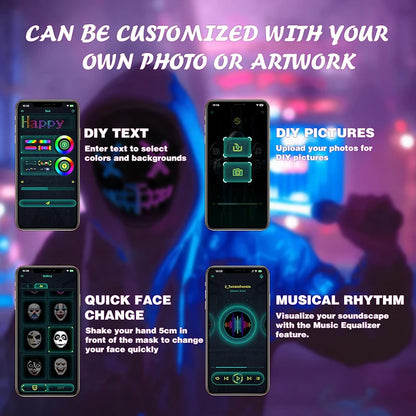 C & O™ LED Mask – Bluetooth Party LED Mask
