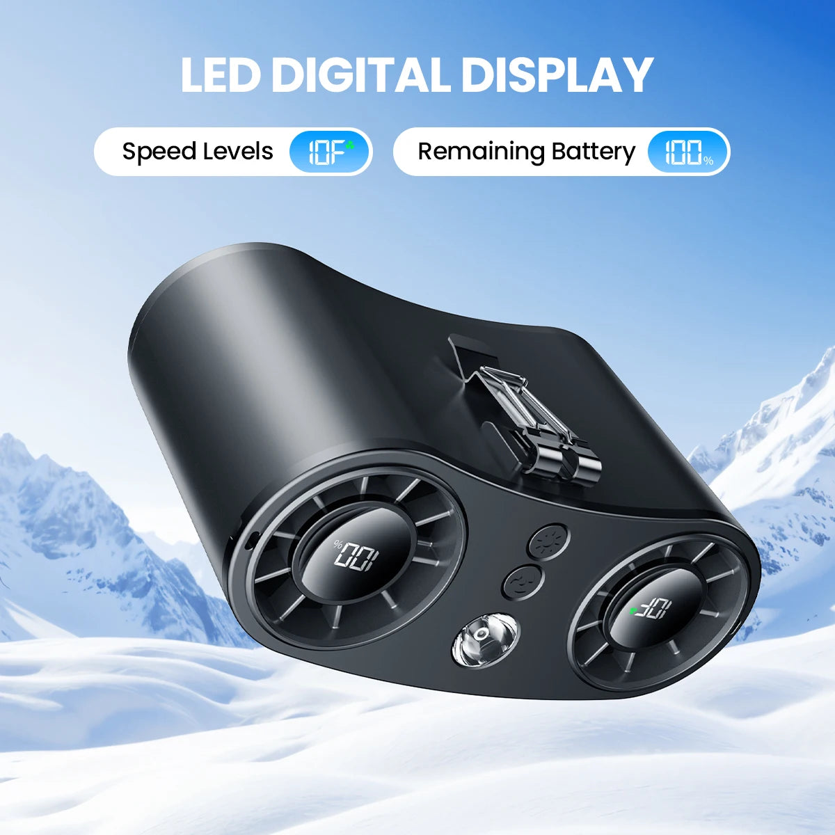 C & O™ Portable Waist Fan Upgraded 10 Speeds Personal Fan 20000mAh Rechargeable Waist and Desk Fans with LED Display for Outdoor Jobsite